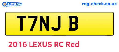 T7NJB are the vehicle registration plates.
