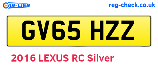 GV65HZZ are the vehicle registration plates.
