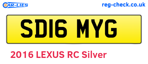 SD16MYG are the vehicle registration plates.