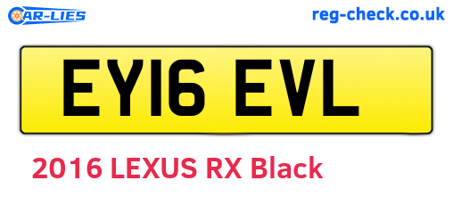 EY16EVL are the vehicle registration plates.