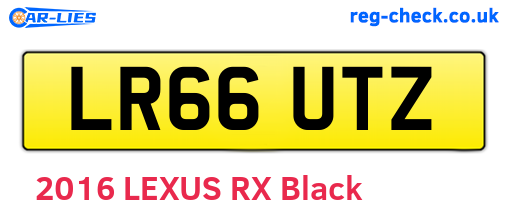 LR66UTZ are the vehicle registration plates.