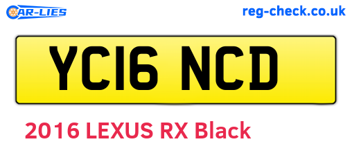 YC16NCD are the vehicle registration plates.