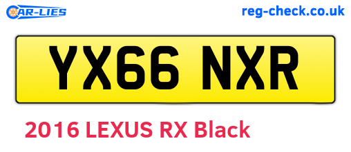 YX66NXR are the vehicle registration plates.