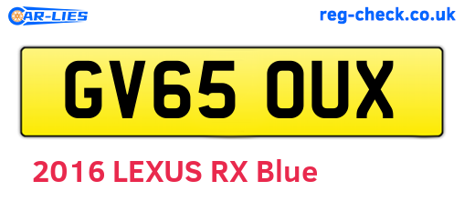 GV65OUX are the vehicle registration plates.