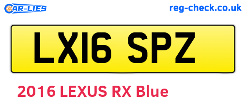 LX16SPZ are the vehicle registration plates.