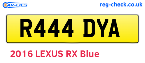 R444DYA are the vehicle registration plates.
