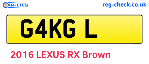 G4KGL are the vehicle registration plates.