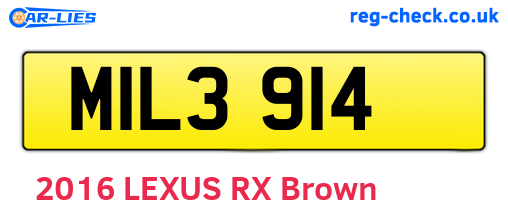 MIL3914 are the vehicle registration plates.