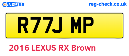 R77JMP are the vehicle registration plates.