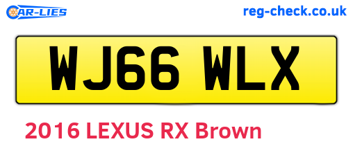 WJ66WLX are the vehicle registration plates.