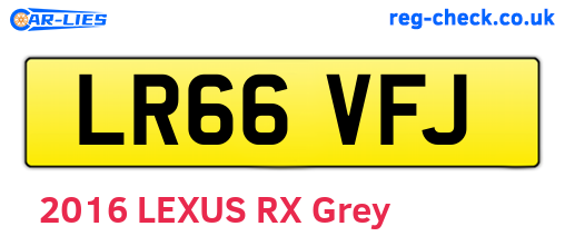 LR66VFJ are the vehicle registration plates.