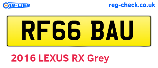RF66BAU are the vehicle registration plates.