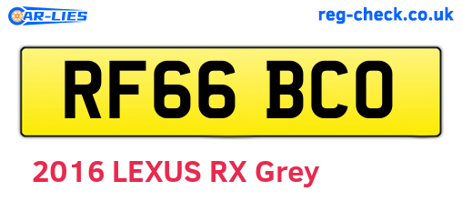 RF66BCO are the vehicle registration plates.
