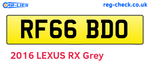 RF66BDO are the vehicle registration plates.