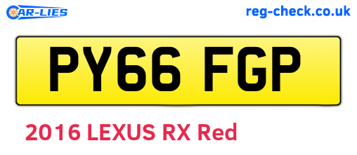 PY66FGP are the vehicle registration plates.