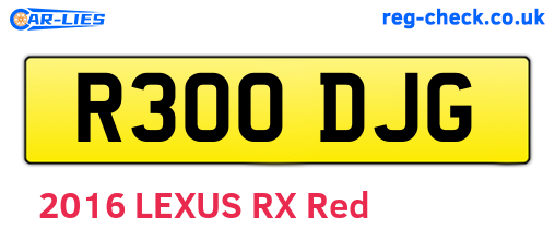 R300DJG are the vehicle registration plates.