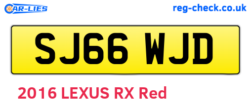 SJ66WJD are the vehicle registration plates.