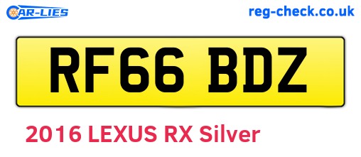 RF66BDZ are the vehicle registration plates.
