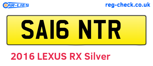 SA16NTR are the vehicle registration plates.