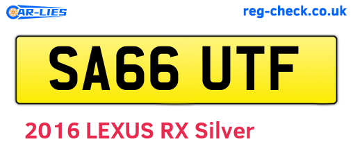 SA66UTF are the vehicle registration plates.