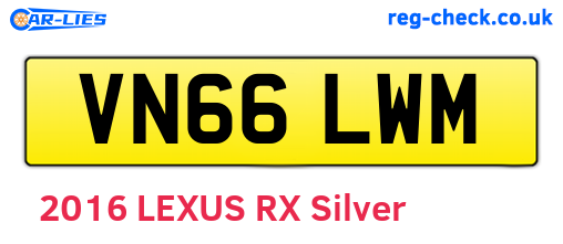 VN66LWM are the vehicle registration plates.