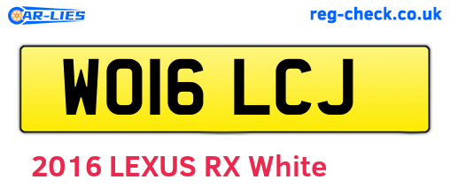 WO16LCJ are the vehicle registration plates.