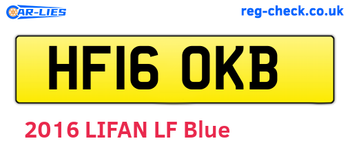 HF16OKB are the vehicle registration plates.