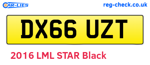 DX66UZT are the vehicle registration plates.