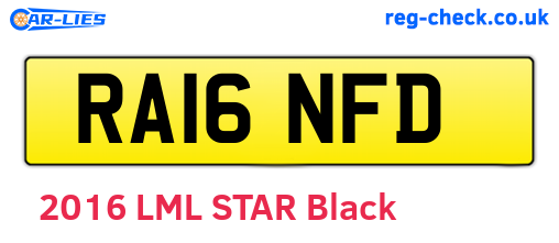 RA16NFD are the vehicle registration plates.