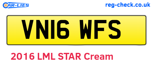 VN16WFS are the vehicle registration plates.