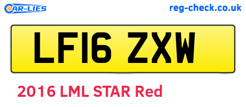 LF16ZXW are the vehicle registration plates.
