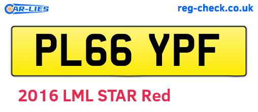PL66YPF are the vehicle registration plates.