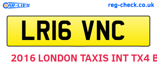 LR16VNC are the vehicle registration plates.