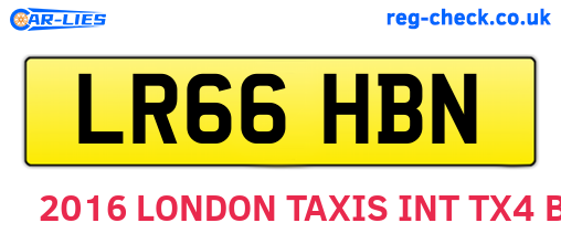 LR66HBN are the vehicle registration plates.