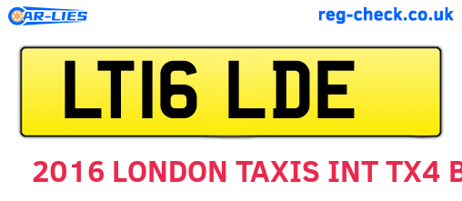 LT16LDE are the vehicle registration plates.
