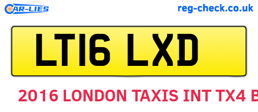LT16LXD are the vehicle registration plates.