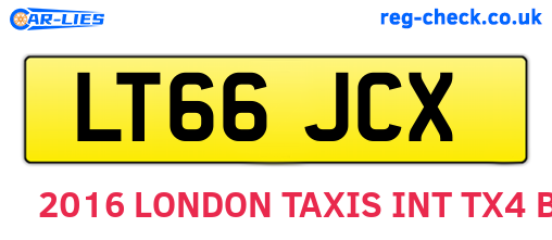 LT66JCX are the vehicle registration plates.