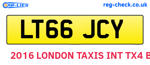 LT66JCY are the vehicle registration plates.