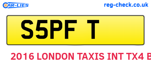 S5PFT are the vehicle registration plates.