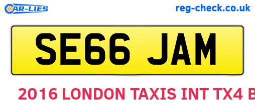 SE66JAM are the vehicle registration plates.