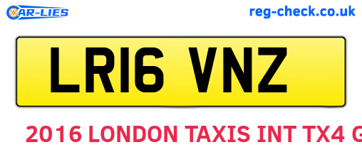 LR16VNZ are the vehicle registration plates.