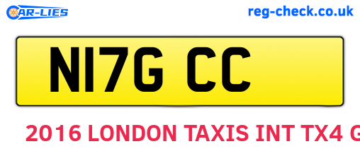 N17GCC are the vehicle registration plates.