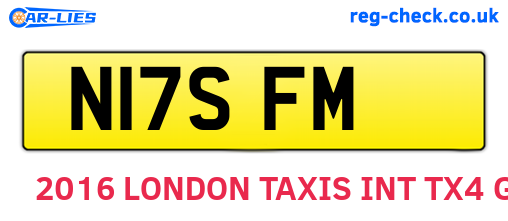 N17SFM are the vehicle registration plates.