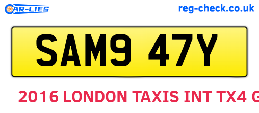 SAM947Y are the vehicle registration plates.