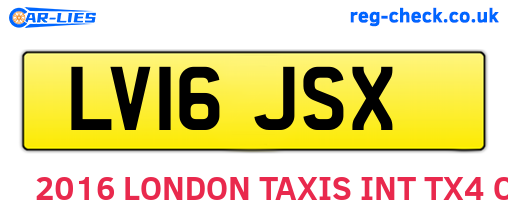 LV16JSX are the vehicle registration plates.