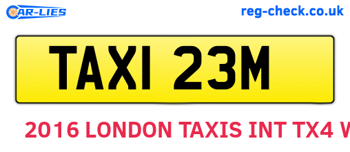 TAX123M are the vehicle registration plates.