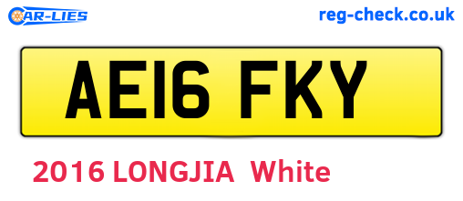AE16FKY are the vehicle registration plates.