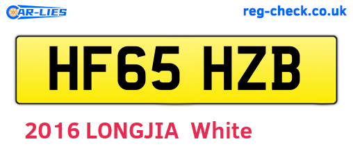 HF65HZB are the vehicle registration plates.
