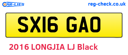 SX16GAO are the vehicle registration plates.