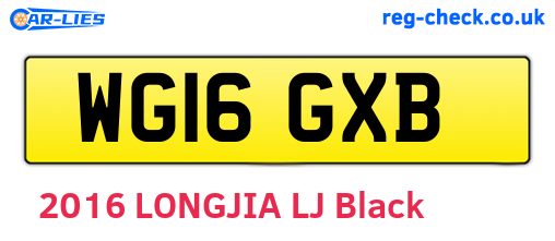 WG16GXB are the vehicle registration plates.